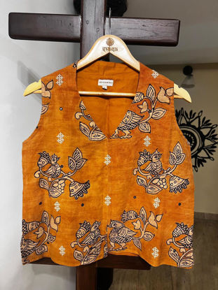 Mustard orange short top