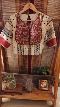 Bhopali Yoke in Kalamkari