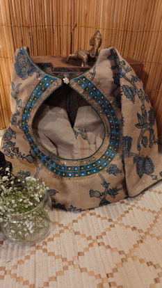 Blue florals on Tussar 💙🌿