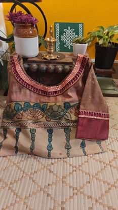 Kalamkari and Bandhani on Tussar Silk