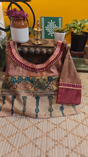 Kalamkari and Bandhani on Tussar Silk