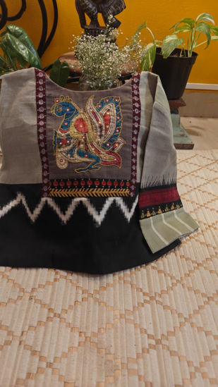 Annam on Ikkat — Kalamkari Appliqué