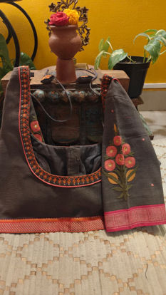 Grey Khadi — Floral Statement