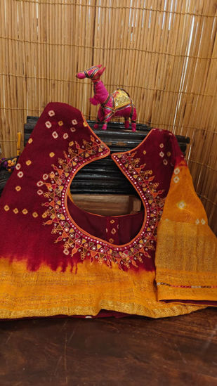 Bandhani in Red & Yellow